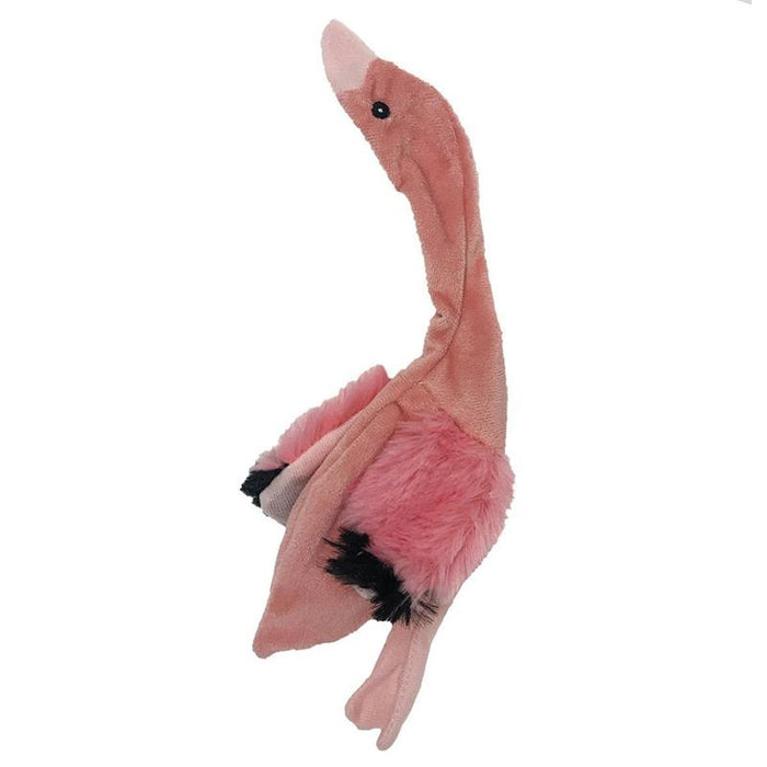 Flamingo Crinkle Flat Dog Toy