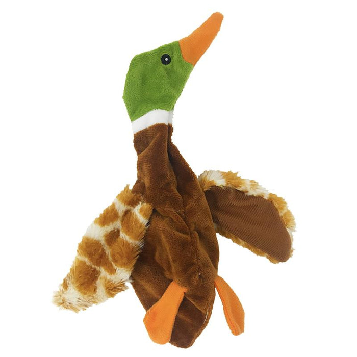 Duck Brown Crinkle Flat Dog Toy